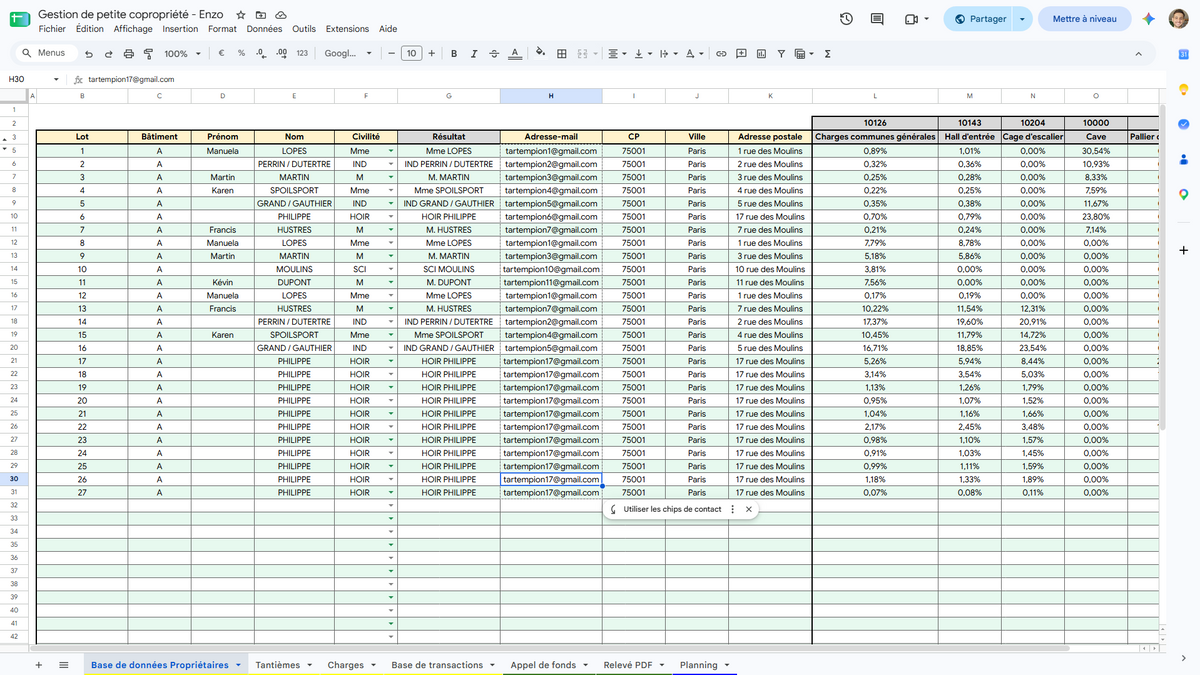 Gestion de petite copropriété